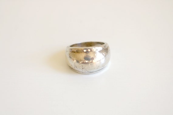 Solid Sterling Heavy Rustic Ring 6.5 - image 1