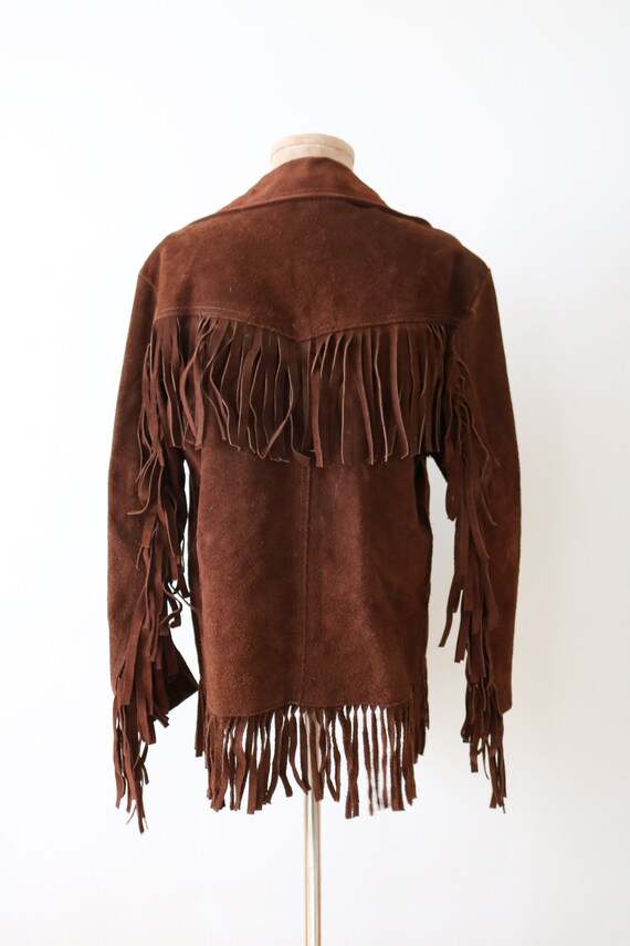 Vintage bone leather fringe jacket