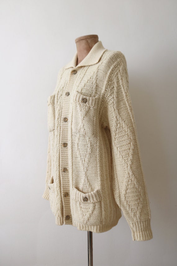 Pendleton Cream Wool Pocket Sweater - image 4