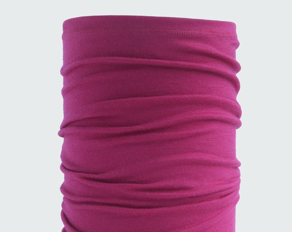 Lightweight Merino Neck Gaiter, Head Band and Face Covering in Fuchsia