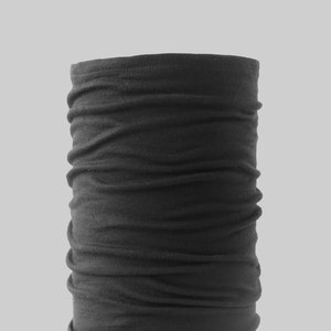 Lightweight Merino Neck Gaiter, Head Band and Face Covering in Black