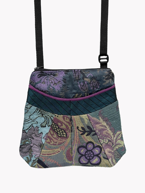 Medium Tapestry Adjustable Alyssa Aqua and Lavender Upholstery Fabric- One of a Kind!