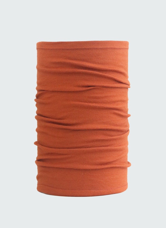 Lightweight Merino Neck Gaiter, Head Band and Face Covering in Paprika