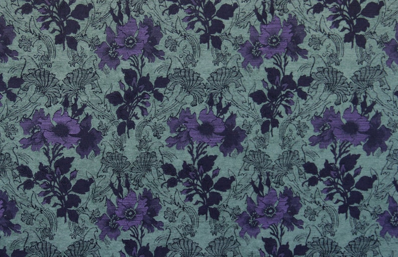 Highlands Poppy Jacquard Woven Floral Upholstery Fabric