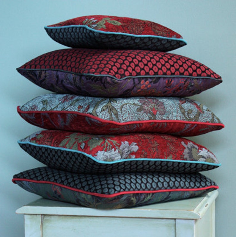 Custom Upholstery Fabric Pillow With Contrast Cording Etsy