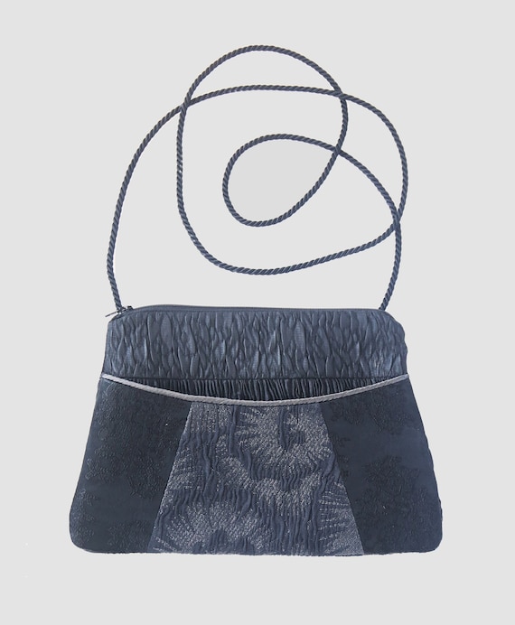 Juniper Silk and Rayon Purse in Black and Gray Swirl