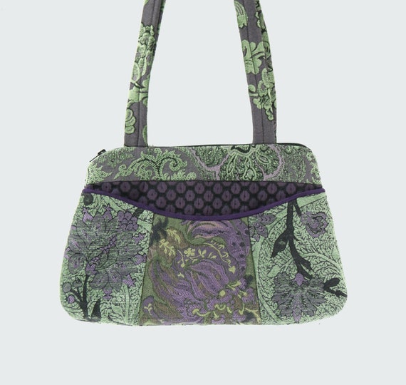 Medium Nancie Purse in Highlands and Lavender Jacquard Upholstery Fabric- One of a Kind!