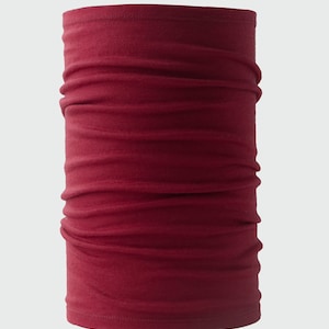 Lightweight Merino Neck Gaiter, Head Band and Face Covering in Marsala