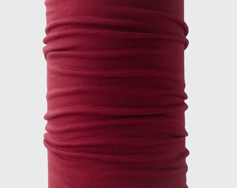 Lightweight Merino Neck Gaiter, Head Band and Face Covering in Marsala