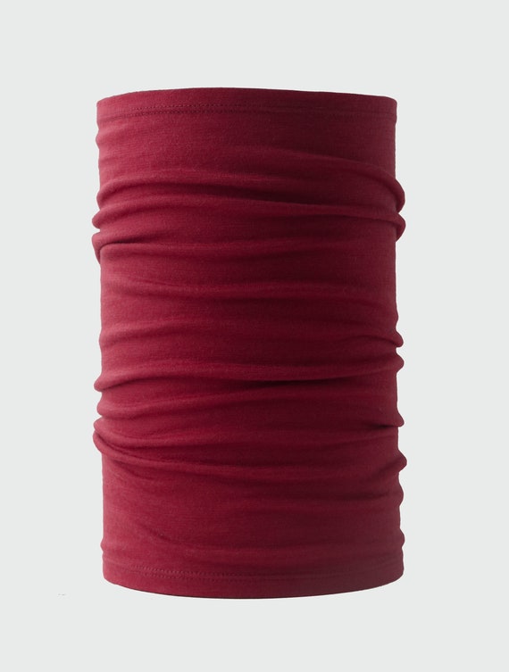 Lightweight Merino Neck Gaiter, Head Band and Face Covering in Marsala