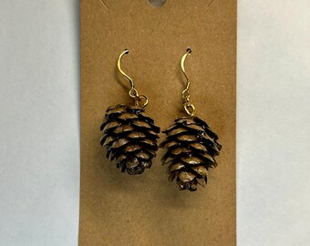 Real Pinecone Earrings Cottagecore