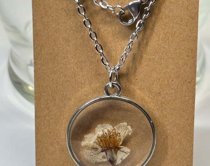 Real Pressed Flower Resin Necklace