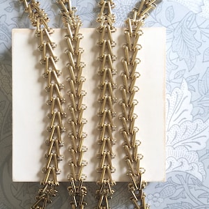 Vivian Brass Chain, Fancy Woven Chain, 14mm, 1FT