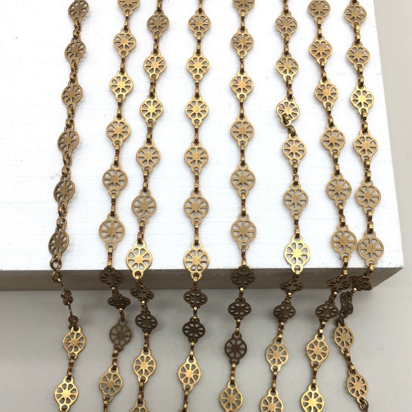 Vintage Mandarin Chain, Tiny Pierced Chain, 2FT