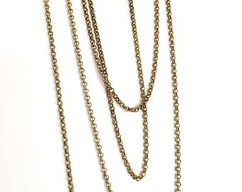 3mm Brass Rollo Cable Chain, Belcher Chain, 10FT