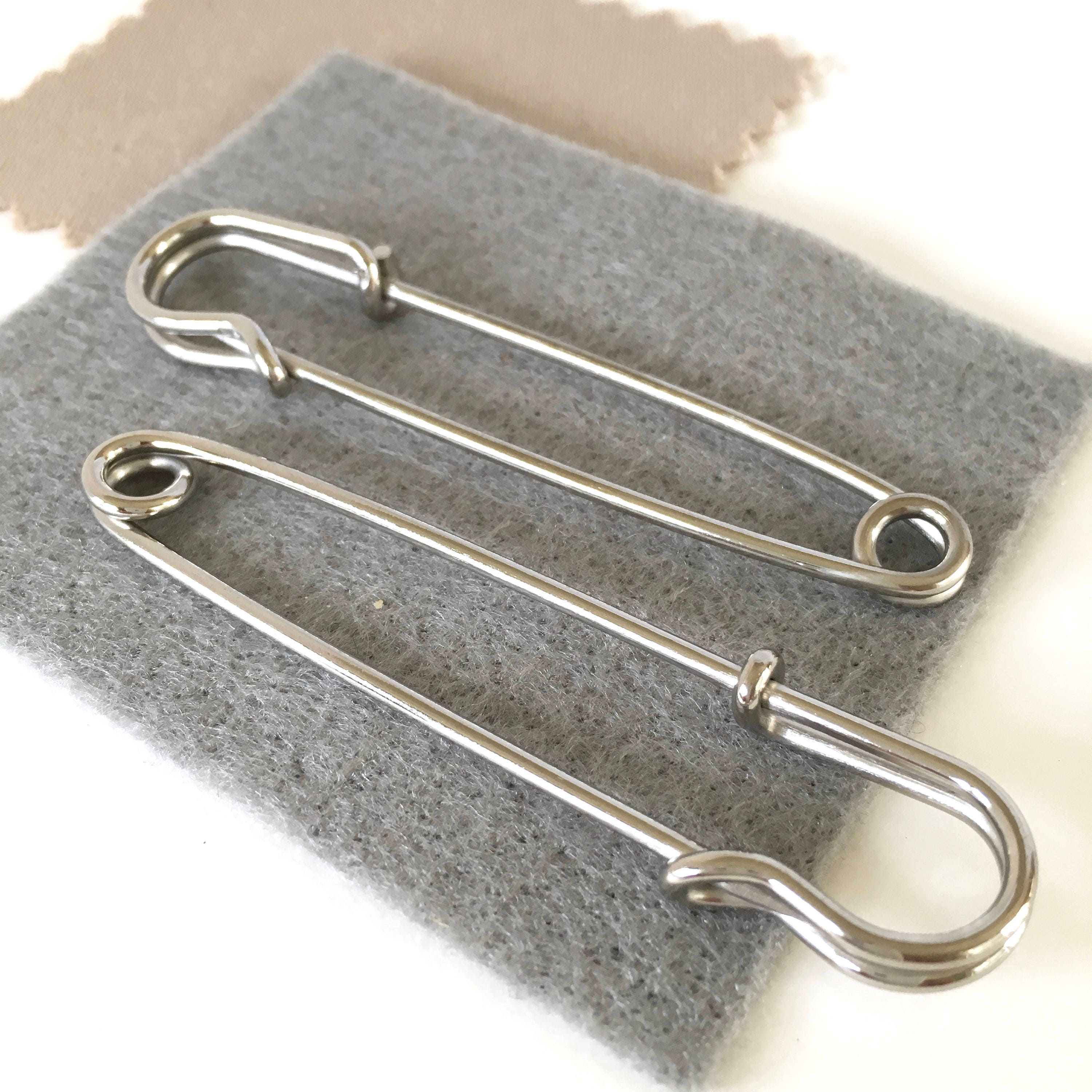 Large Silver Safety Pins Kilt Pins Brooch Giant Safety Pin Charm ,metal Safety  Pin for Clothes 108mm 