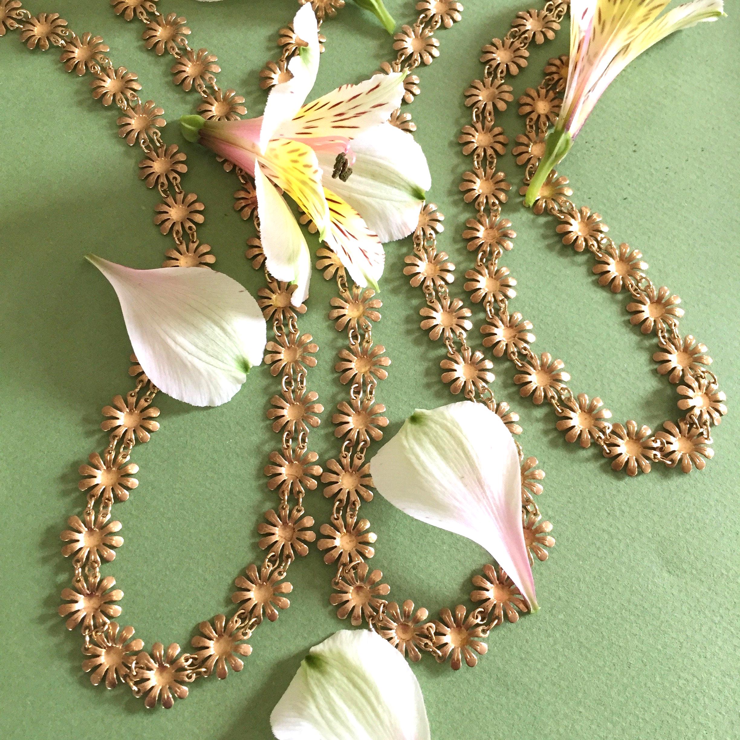 Gold Flower Chain Belt Gold Filigree Mandala Flowers Bells Adjustable Length Cato Fashions | Cato 3d Flower Metal Chain Belt main image 2