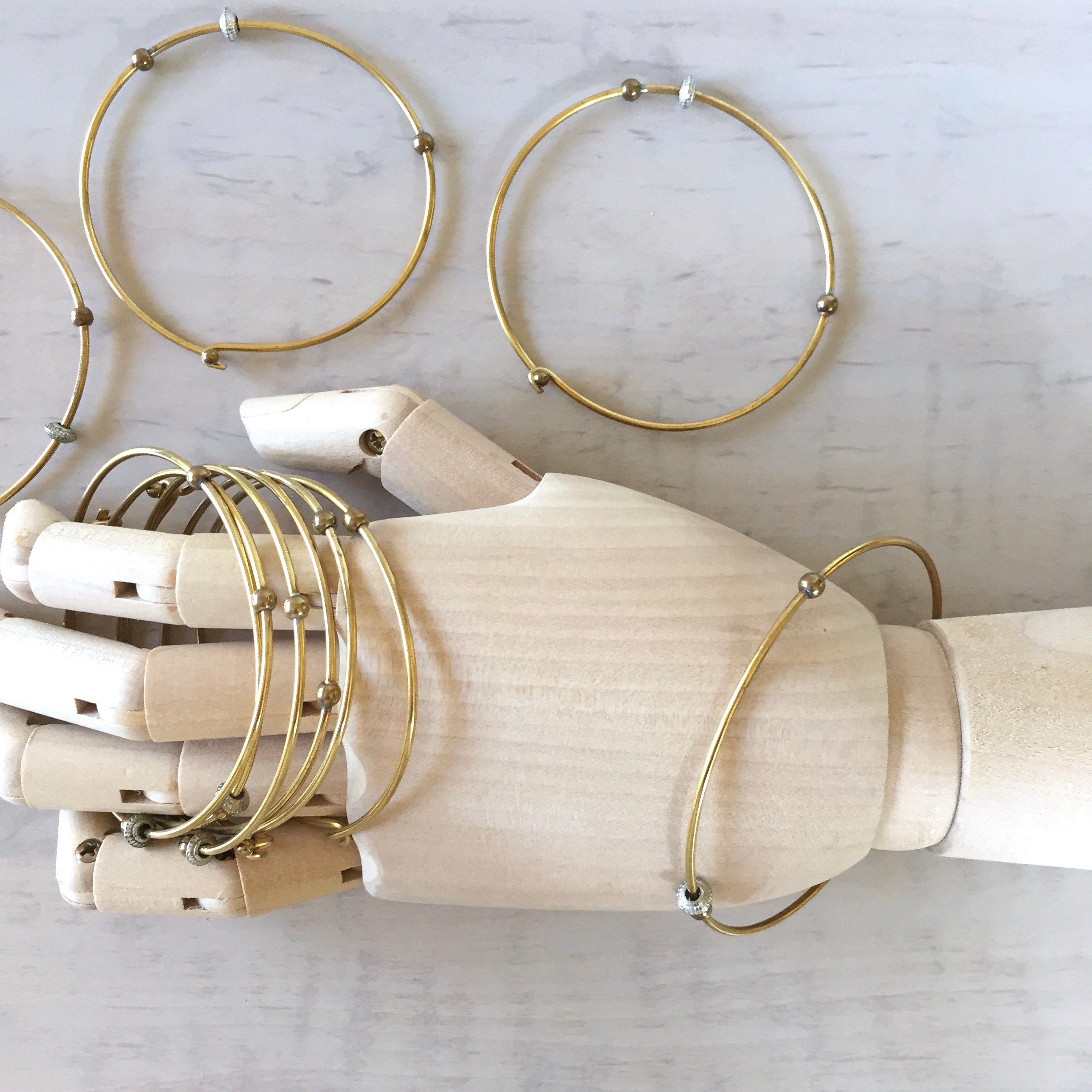 VINTAGE ヴィンテージ バングル ブレスレット 925×真鍮 真鍮 バングル ブレスレット アクセサリー リング ゴールド