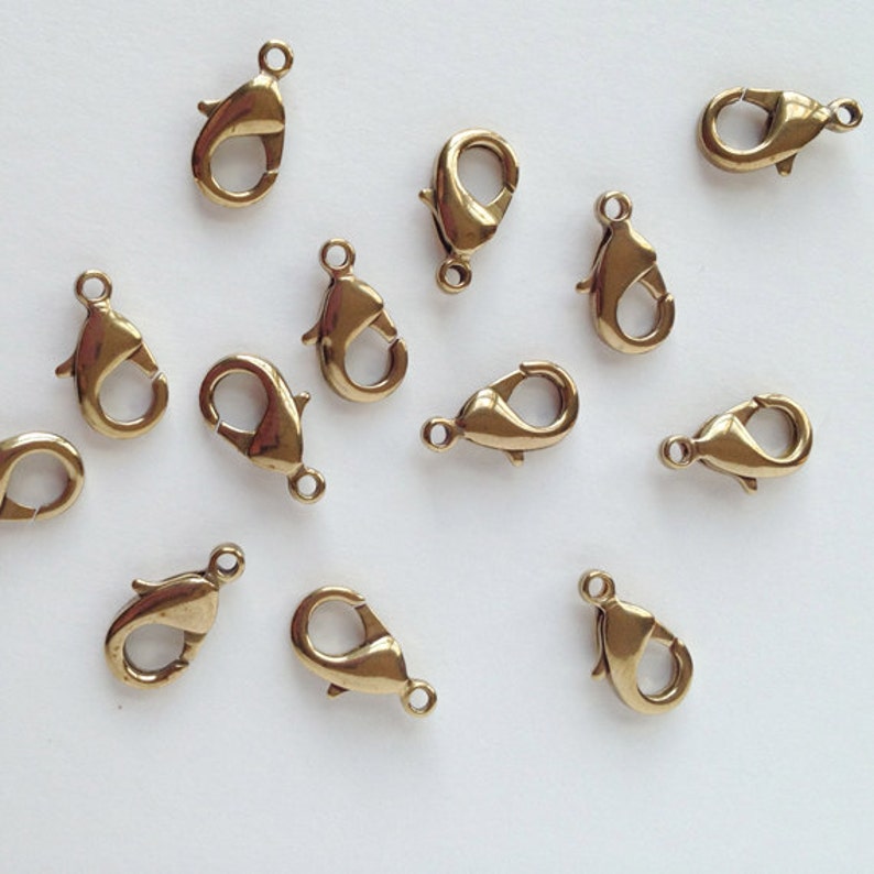 15mm Brass Lobster Clasp, Lobster Claw Clasp, 12PCS image 3