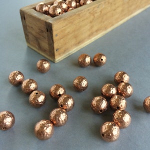 10mm Copper Beads, Hammered Copper Beads, 10mm, 12PCS image 3