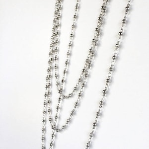Antique Silver Plated Bead Chain, Rosary Chain, Jewelry Making Chains, 3mm, 1FT