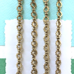 Vintage Sundial  Chain, Fancy Brass Chain, 6.6mm, 2FT