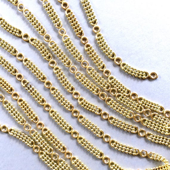 Priscilla Chain, Tiny Gold Bead Chain, Fancy Gold Chain, 5mm, 1FT