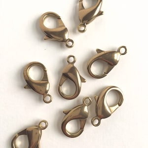 22mm Large Brass Lobster Claw, Jewelry Making Clasps, 4PCS