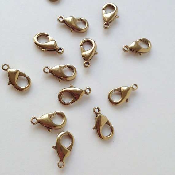 Mini Gold Clasp 10.6mm X 6.7mm Lobster Claw Clasps Jewelry Making Closure  Supply
