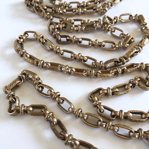 New Price!!!! Vintage Big Beaux Fancy Brass Cable Chain, 11mm, 2FT