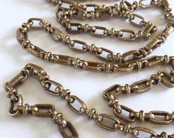 New Price!!!! Vintage Big Beaux Fancy Brass Cable Chain, 11mm, 2FT