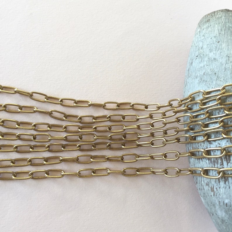 Antique Gold Plated Long Cable Chain Large Gold Cable Chain Etsy