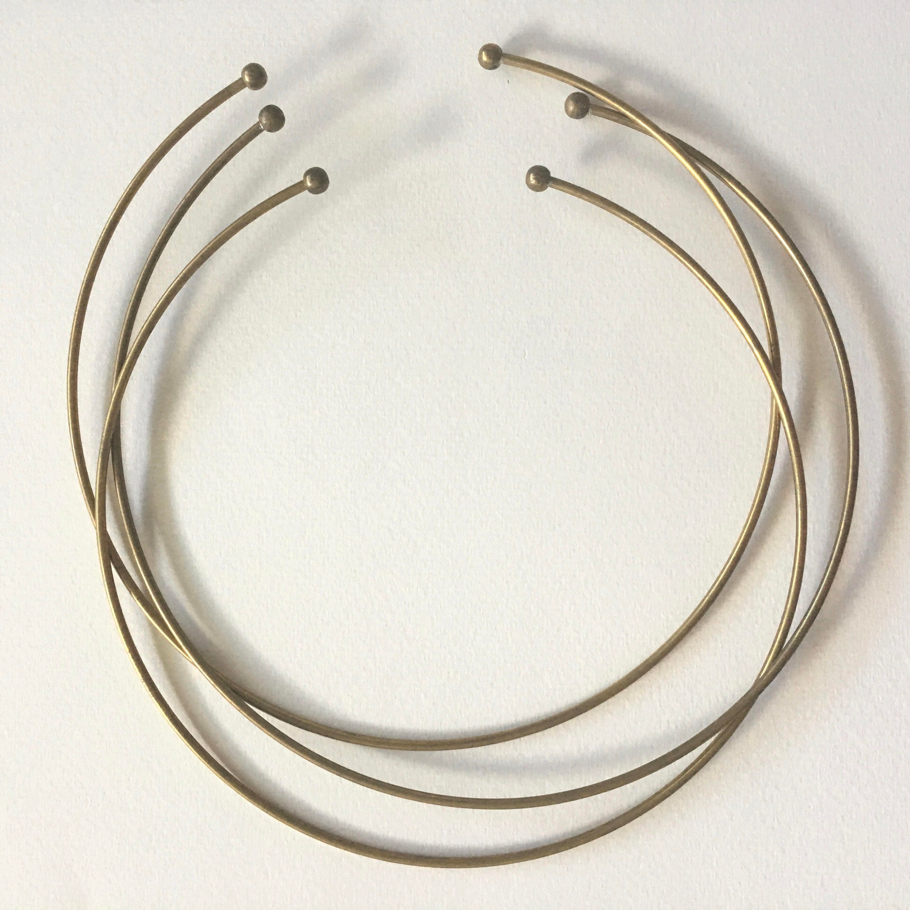 Vintage Wire Necklace Brass Wire Necklace Wire Choker 2PCS Etsy