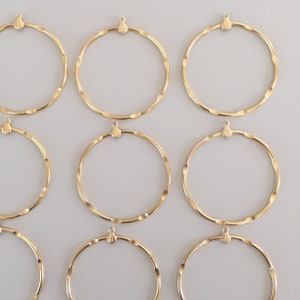 Skinny Gold Plated Hoop Earring Findings, 45mm, 10PCS image 4