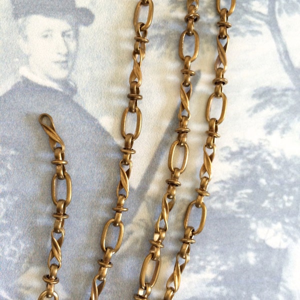 Vintage Standish Chain, Twist Brass Chain, 10mm, 2FT