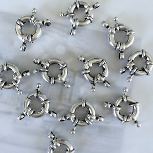 4PCS, Antique Silver Sailor&#39;s Clasp, 12mm Spring Ring