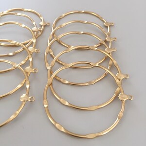 Skinny Gold Plated Hoop Earring Findings, 45mm, 10PCS image 7