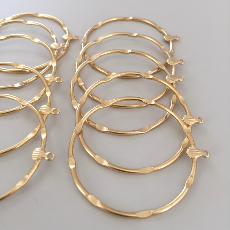 Skinny Gold Plated Hoop Earring Findings, 45mm, 10PCS image 7