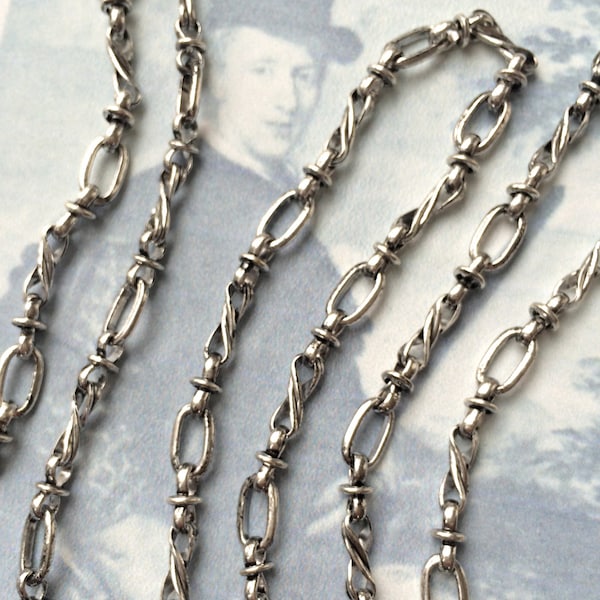 Antique Silver Plated Standish Chain, 10mm, 2FT