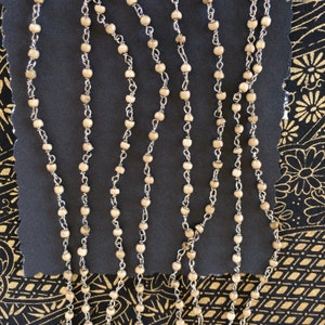 Khaki Rosary Seed Bead Necklace 3mm, 5FT