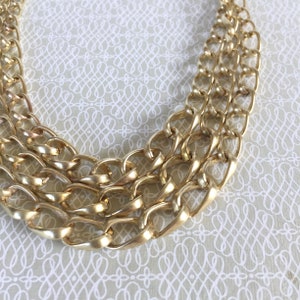 Vintage Tapered Graduated Brass Curb Chain, 13mm, 17", 2PCS