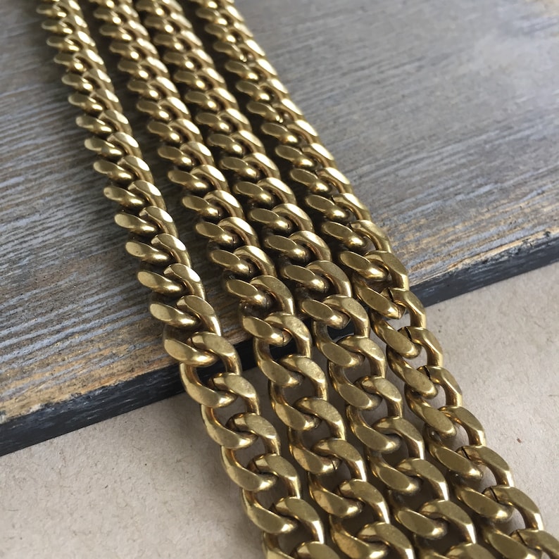Vintage 7mm Brass Curb Chain Heavy Curb Chain Brass Curb - Etsy