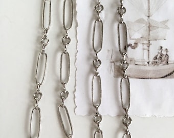 Antique Silver Plated Little Corey Chain, 22mm, Jewelry Making Chains, 2FT
