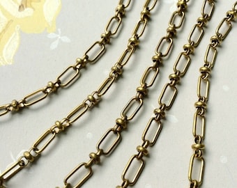 Vintage Beaux Chain, Fancy Brass Chain, 11mm, 3FT