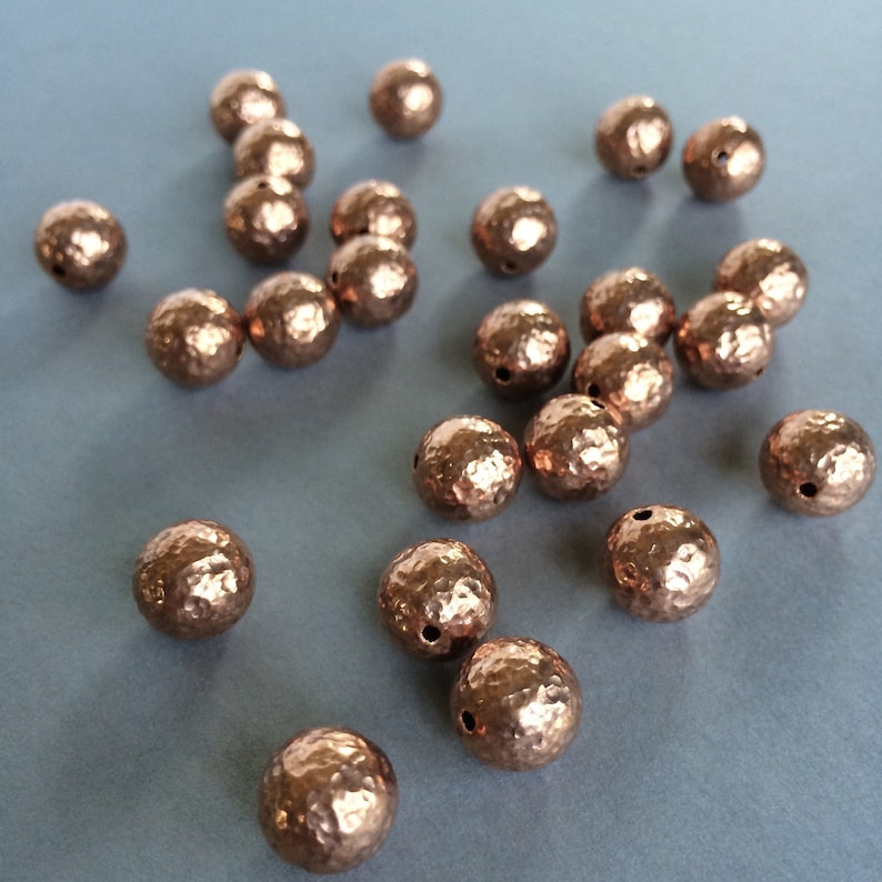 10mm Copper Beads, Hammered Copper Beads, 10mm, 12PCS image 4