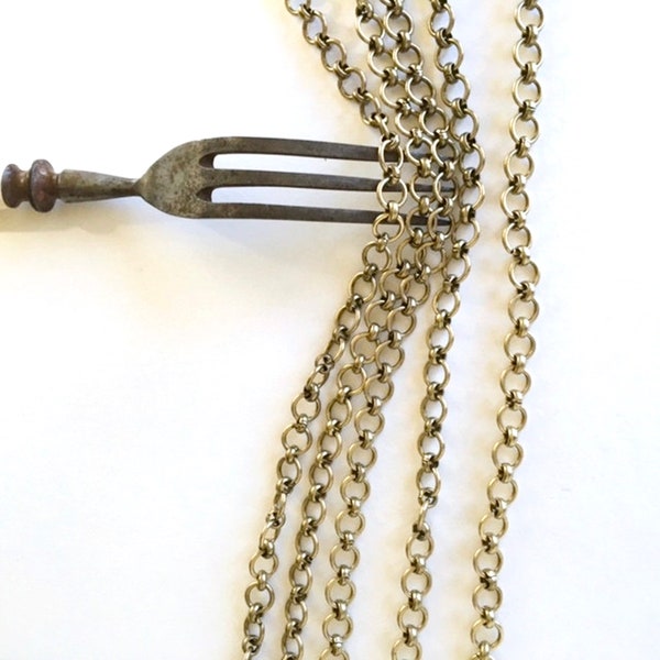 Brass Lindy Chain, Decorative Chain, Fancy Chain, 7mm,  2FT