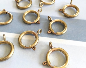 16mm, Brass Spring Ring Clasp, Large Spring Ring, Vintage Clasp, 10PCS