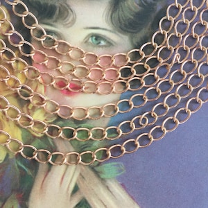 8mm Brass Curb Chain, 6FT