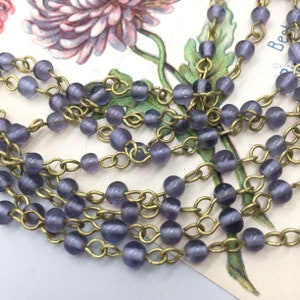 New Color!!! Lavender Glass Bead Necklace, 4mm, 5FT