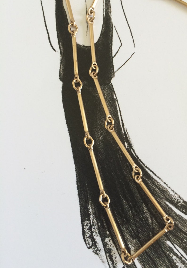 Vintage Bar Chain Brass Bar Chain Tiny Bar Chain Gold Bar Etsy